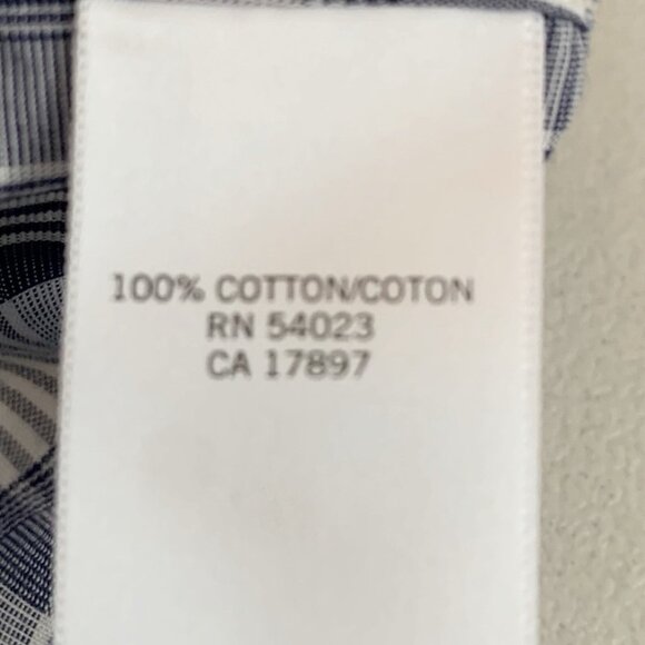 Banana Republic Soft Wash Tailored Slim Fit Shirt Mens‎ XXL Blue White Plaid LS - Picture 5 of 9